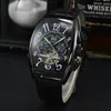 Нарученные часы роскошные автоматические механические часы для мужчин -наручных часов турбийон скелетные скелетные часы мужчина Tonneau Man