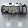 Sets Bathroom Shees Nodrill Wall Mount Corner Shelf Shower Storage Rack Holder for Wc Shampoo Organizer Bathroom Accessories Curtain