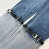 Jeans femminile patchwork Donne a colori Block pantaloni in denim hipster contrasto di lusso cucitura straigt pantaloni gamba larga ginocchiera outfit eleganti