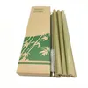 Beber pajitas 10 piezas de bambú naturales reutilizables ecológicos ecológicos con cepillo de limpieza Bar bebida cóctel drinkware zen