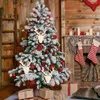 Figurine decorative da 50 pezzi per feste ornamento unico ornamento a sospensione a ciondolo in legno decorazioni natalizie borse da regalo per alberi di Natale vuoto