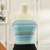 Camisoles Tanks Women Small Group Stripe Start Spender Shirt Fit High Street Short Shing Chaleco Femenino Tops