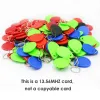 Pierścienie 100pcs 13.56 MHz IC M1 Keyfobs Tagi System kontroli dostępu Zestaw RFID Klucz Klucz Token Frekwencja Blak ABS Waterproof