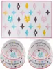 Designer Dog Bowls and Placemats Set Food Grade NonSkid BPA ChipProof TipProof Dishwasher Safe Malamine Bowls with Fun Bra3931420