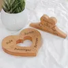 Decorative Plates Custom Wooden Heart Puzzle Personalized Engraved Name With 1-4 Family Perfects Home Decoration