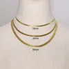 High End PVD Gold Plated Herringbone Chain Necklace Snake Chain Stainless Steel Necklace 2024