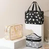 Storage Bags Women's Transparent Mesh Cosmetic Makeup Daisy Printing Travel Toiletry Wash Make Up Case Zipper Beauty Brush Organizer