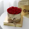 Flores decorativas preservadas rosa floral roses em uma caixa genuína que dura anos no dia das mães aniversário presentes de Natal (17-18pcs