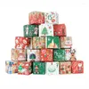 Embrulho de presente 24pcs caixa de Natal Kraft Paper Candy Cookie Kids Year Party 2024 Decoração