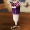 Engångskoppar Strån Vackra cocktail Glass Plastic Ice Cream Cup Transparent vid användning Utsökta utarbetande cocktailsbägare