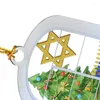 Decoração de festa 1 peça personalizada ornamento de hanukkah ornamentos acrílico para árvore nesta casa, celebramos o amor menorah