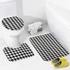 Banho tapetes cães de dente 3pcs Conjunto de banheiros do banheiro não escorregamento capacho de tapete de tapete Padrões de capa de assento do banheiro Hou
