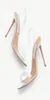 summer Popular Brands Aquazzuras PVC womens sandals So Nude Plexi Sandal Heels crysta buckle party wedding dress shoes heel back s2538970