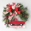 Dekoratif çiçekler Noel çelenkleri ön kapı kırmızı kamyon dekorasyonları vintage iç açık