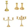 Candle Holders A50I Metal Holder Stand Candelabra Taper Golden Candlestick Floral Peacock Embossed Wedding Event Party