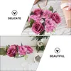 Titulares de velas 4 PCs Candlestick Garland Artificial Candles Party Wreath Decorate Wedding Decoration Plástico Flor