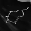 Bracelets de liaison 925 Silver plaquée zircon étoile de lune bracelet bracelet bracelet for women girls widd bijourie cadeau sl524