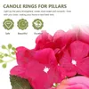 Candle Holders Table Garland Fake Rose Wreath Floral Ring Wedding Decor Simulation Silk Roses Rings Artificial Candlestick