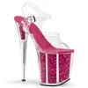 Dansskor Sexig Crystal 20cm Super Dancing High-Heeled Ladies 'Sandals 8-tums Model Catwalk