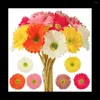 Figurines décoratives 18pcs Fleurs de marguerites artificielles Gerbera Bouquet Faux Bouquet 15 pouces pour le bureau de fête de mariage