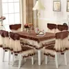 Sillas cubiertas de aterciopel encaje mesa mesa de comedor conjunto de comedor para almohadilla para el hogar decoración del hogar mantel rectangular