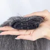 Wholesale Kinky Straight Clip In Human Hair 12A Salt And Pepper Brazilian Clip Ins Hair Extensions 120g