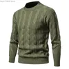 Chandails masculins 2024 Automne / hiver Half High Neck Pull Couleur de mode Jacquard Round Knitwear Casual Bottom