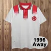 1996 National Team Turkey Retro Mens Soccer Maglie #9 Hakan #5 Tugay #18 Erdem Home Away Away Calcio White Shirts Cleeve Uniforms