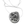 Pendant Necklaces E0BF Elegant Flower Necklace Leather Cord Alloy Material Gift For Women Girls
