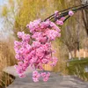 Decorative Flowers Artificial Cherry Blossoms Garland Rattan Hanging For Wedding Decoration DIY Party Home Garden Christmas