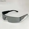 Lunettes de soleil Rectangle mono dans le nylon noir BB s Dames Designers Silver Gradient Lens épais complet