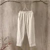 Pantaloni da donna primavera estate in cotone pantaloni di grandi dimensioni Linenne sciolte solide Capri Femmine Harem Donne