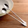 Coffee Scoops 2pcs/set Long Handled Stainless Steel Spoon Ice Cream Dessert Tea For Picnic Kitchen Accessories Tableware Bar Tool