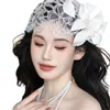 Clips de cheveux Elegant Headpiece Bride Wedding Veil Fascinator Mesh Flower Headwear adapté aux fêtes Mariages