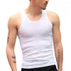 Herentanktops Ademend sportvest voor mannen slanke fit o-neck mouwloze gym workout bodybuilding vaste kleur