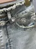 Jeans pour femmes pantalons de fond de bell en denim 2024 Spring Summer High Sincming Ins Style européen Skinny Filyed