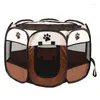 Cat Carriers Pet Fence Oxford Cloth Scratch Resistant Foldable Octagonal Bed For Dog Delivery Room Kennel Accessories