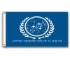 United Federation of Planets Flags Banner Rozmiar 3x5ft 90*150 cm z metalowym przelotem, flaga na zewnątrz19992423