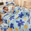 Blankets Girls Cartoon Strawberry Flannel Blanket Warm Bedspread Sheet Fuzzy Soft Fleece Plush For Bed Sofa Nap Shawl