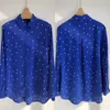 Women's Blouses BirdTree 18MM Mulberry Silk French Vintage Shirt Dots Commute Sand Washed Blouse 2024 Spring Chic Tops T41554QC