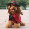 Hundkläder Leopard Print Pet Cape Funny Outfits With Bow Tie Justerbar hatt för katter och hundar Perfekt Halloween Attraktiv kostym