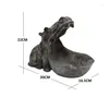 Dekorativa plattor Big Mouth Hippo Lagring Figur Key Bowl Harts Candy Dish Home Decor 22 x 30 16,5 cm E2S Taza