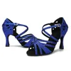 Dance Shoes Blue Latin Female Diamond Indoor High-heeled Soft-soled