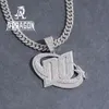 Tester Diamond Pass personalizzato ghiacciato VVS Moissanite hip hop lettera a sospensione Diamond Lettera a ciondolo Nome personalizzato Nome personalizzato