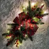 Dekorative Blumen Leiterkranz Rattan mit helle Weihnachts -Treppe Hängende Girlande Weihnachts Tür Dekorationen Home Festival Ornamente 2024 Noel