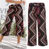 Women's Pants Printing Wide-Leg Trousers Ladies Casual High Waist Long Boho Beach With Pockets Thin Streetwear Ropa Mujer