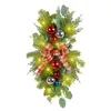 Decoratieve bloemen Pre Lit Trap Swag Kerstmis traan krans trap hangend hanger voor gang festival voordeurplank open haard