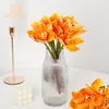 Dekoratif Çiçekler 6pcs/Lot Simüle Çiçek 3D Baskı Cymbidium Yapay Ev El Tablo dekorasyonu küçük saksı bitkisi