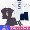 2024 Englands Kids Kit Soccer Jerseys Rice Bellingham Henderson Rashford Foden Gallagher Home Away Football Shirts Children Dräkt Uniforms