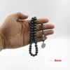 Tasbih naturlig hematitstil Misbaha muslimska bönpärlor Islamiska sten rosenskband gåvor till eid adha arabiska smycken 240408